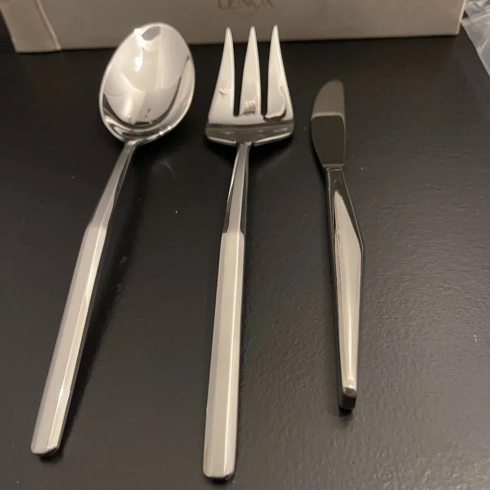 LENOX ACACIA Glossy 3 pc serving set in Box NWT